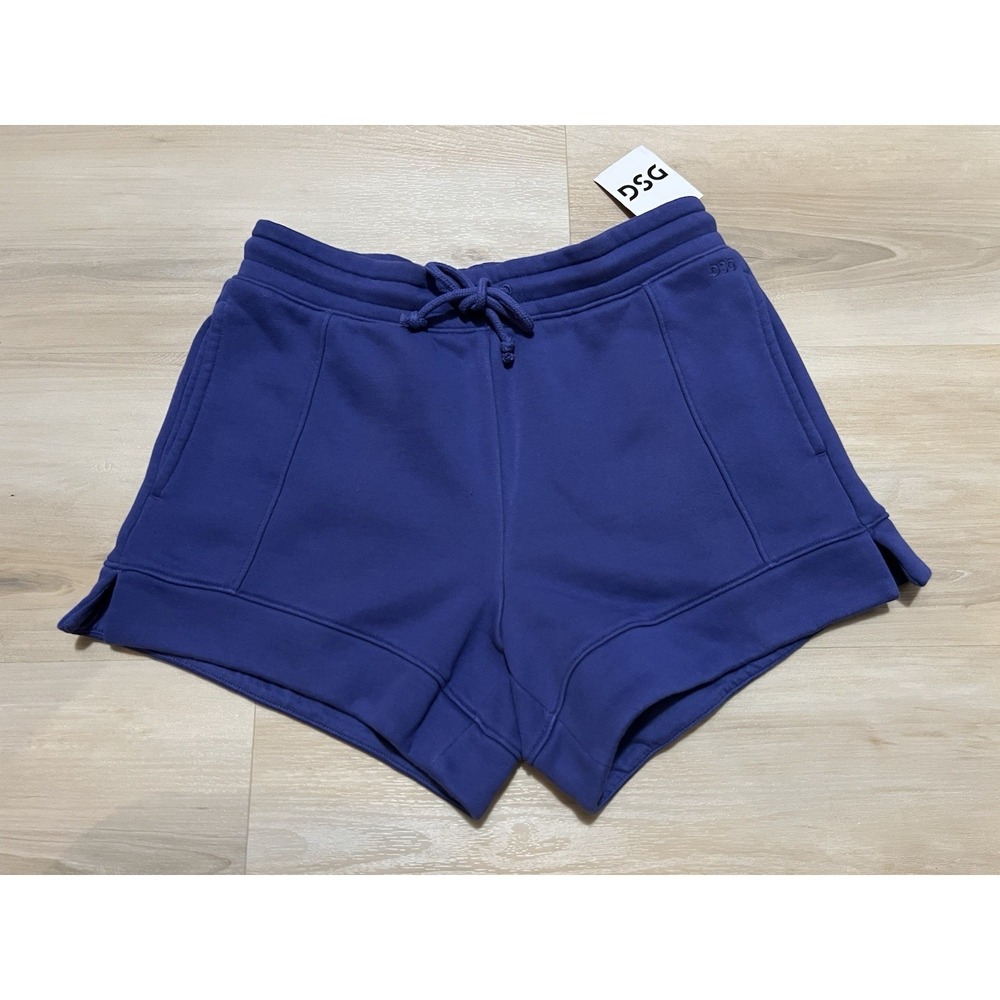DSG Classic Fleece Mid-Rise Short Pockets Drawstring Women's Size Small Indigo